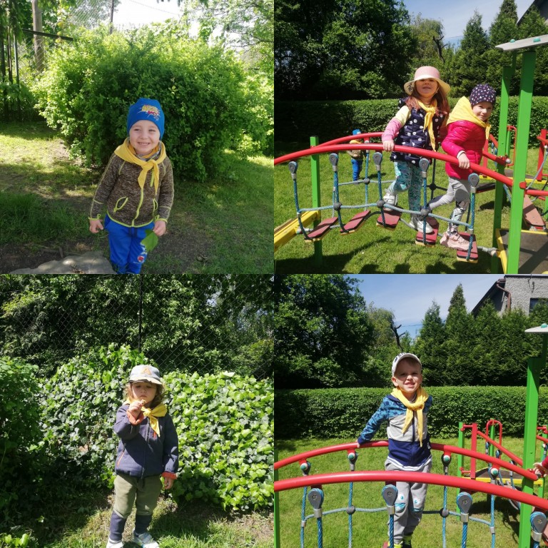 Dzieci podczas zabawy w ogrodzie