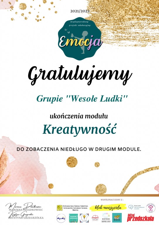 potwierdzenie ukończenia modułu