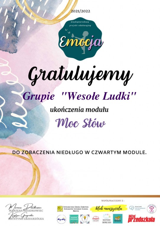 certyfikat ukończenia modułu III 