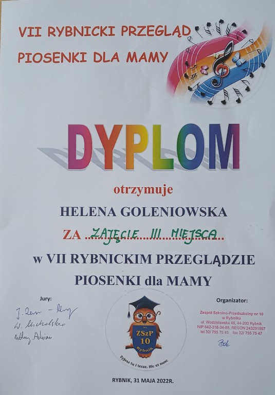 Dyplom dla Heleny