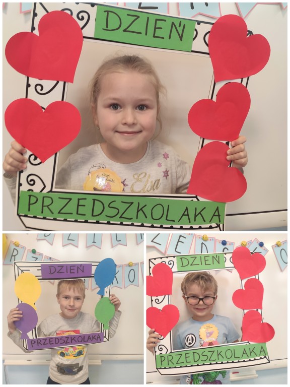przedszkolaki podczas sesji w fotobudce