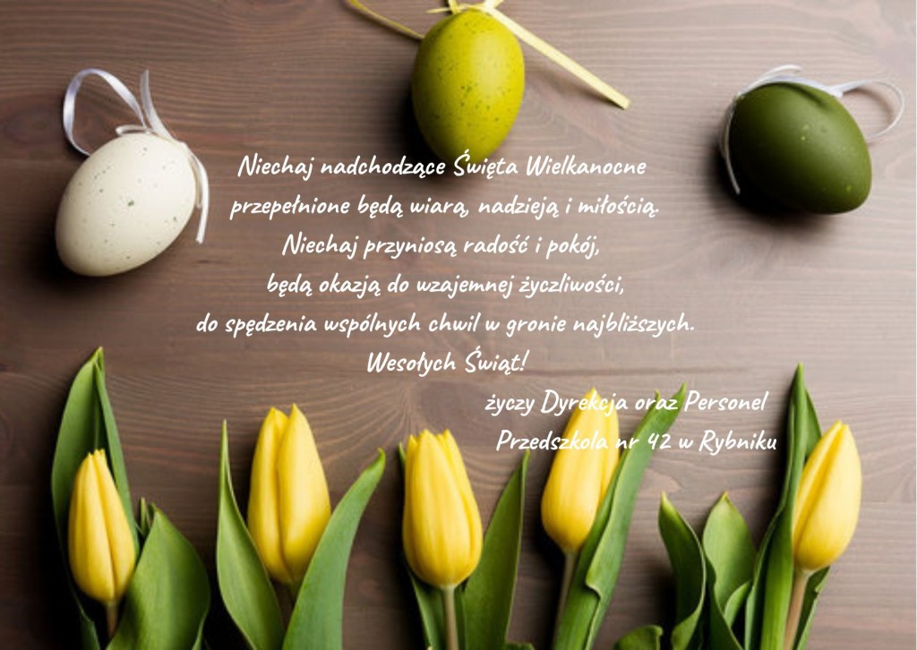 pisanki, tulipany, życzenia