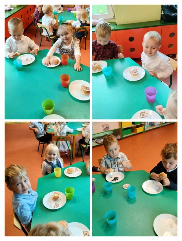 dzieci jedza babeczki  pasowanie