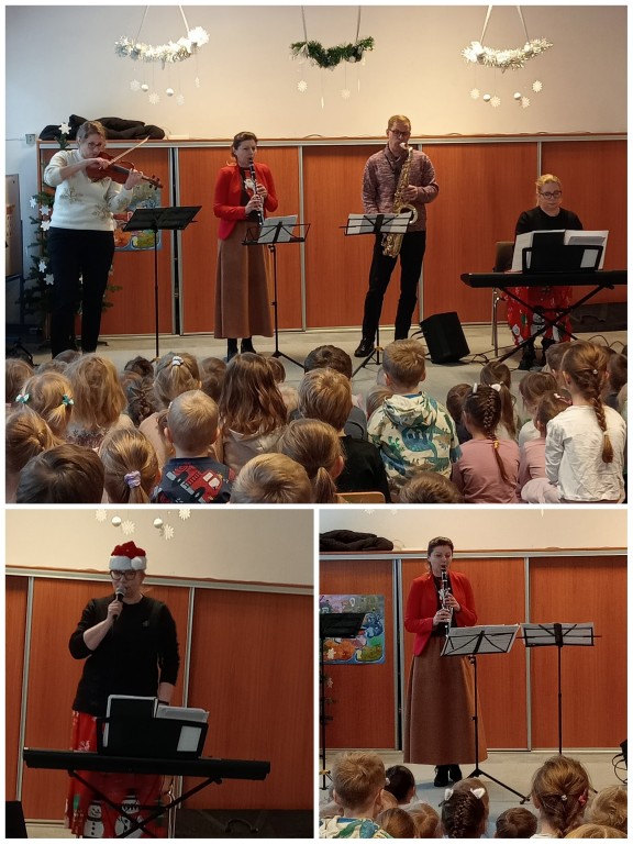 Muzycy grający na różnych instrumentach 