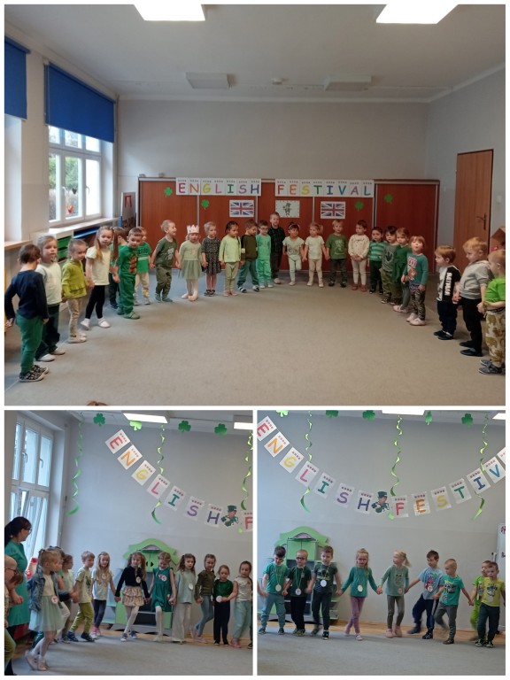 Dzieci ubrane na zielono